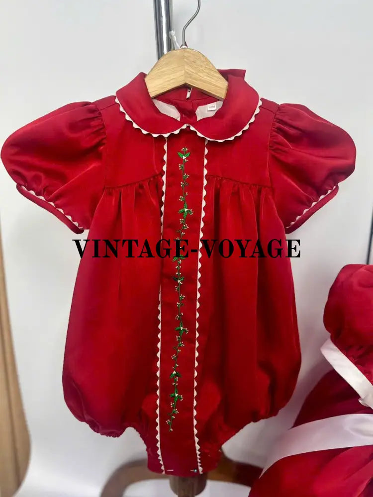 PRE-ORDER!NEW HOLLY RED SILK/SATIN BABY GIRLS ROMPER,BIB & HEADBAND OR BOWS NB-1M Baby & Toddler Outfits