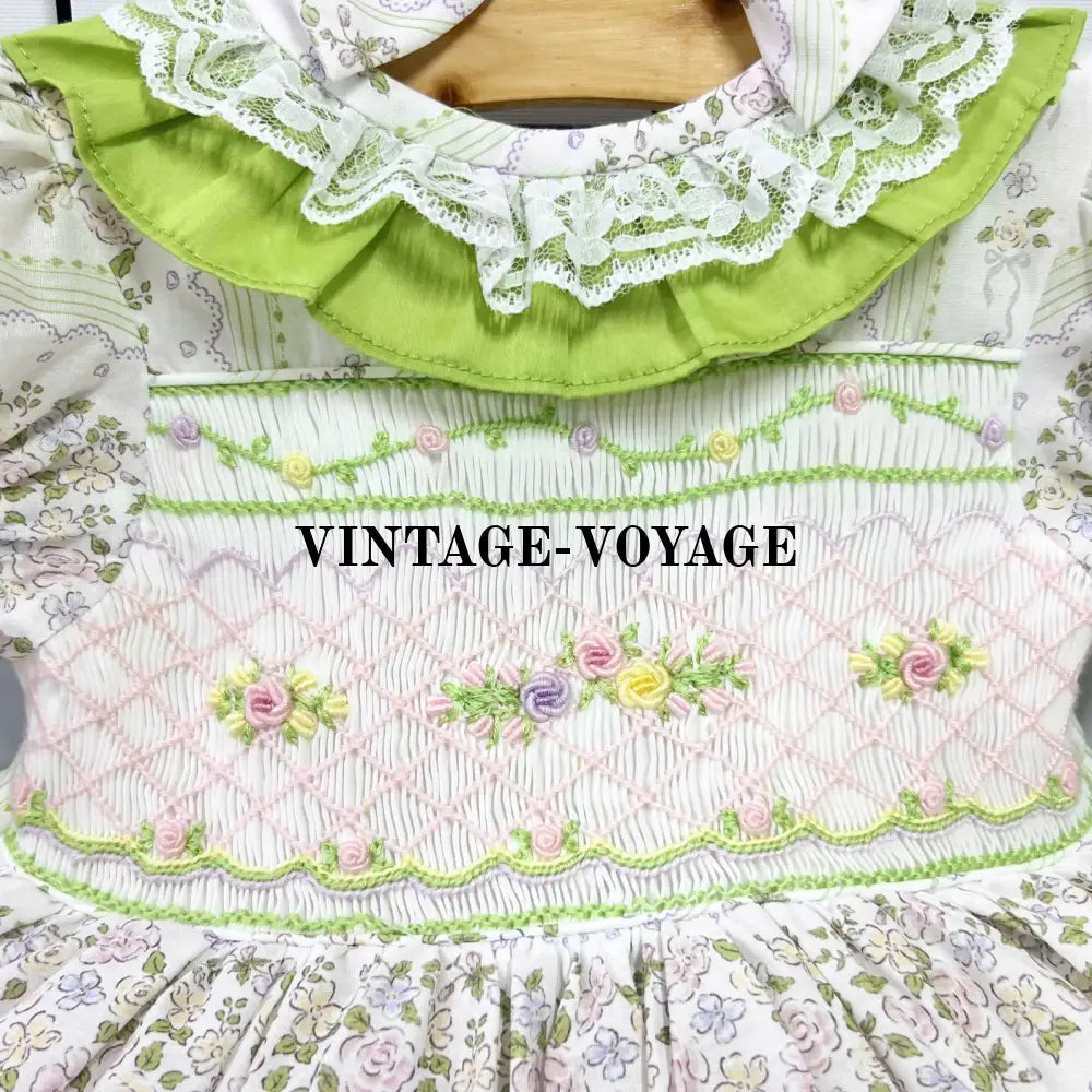 PRE-ORDER! NEW MONA SPANISH STYLE HAND-SMOCKED DRESS & BOWS OR HEADBAND Baby & Toddler Dresses