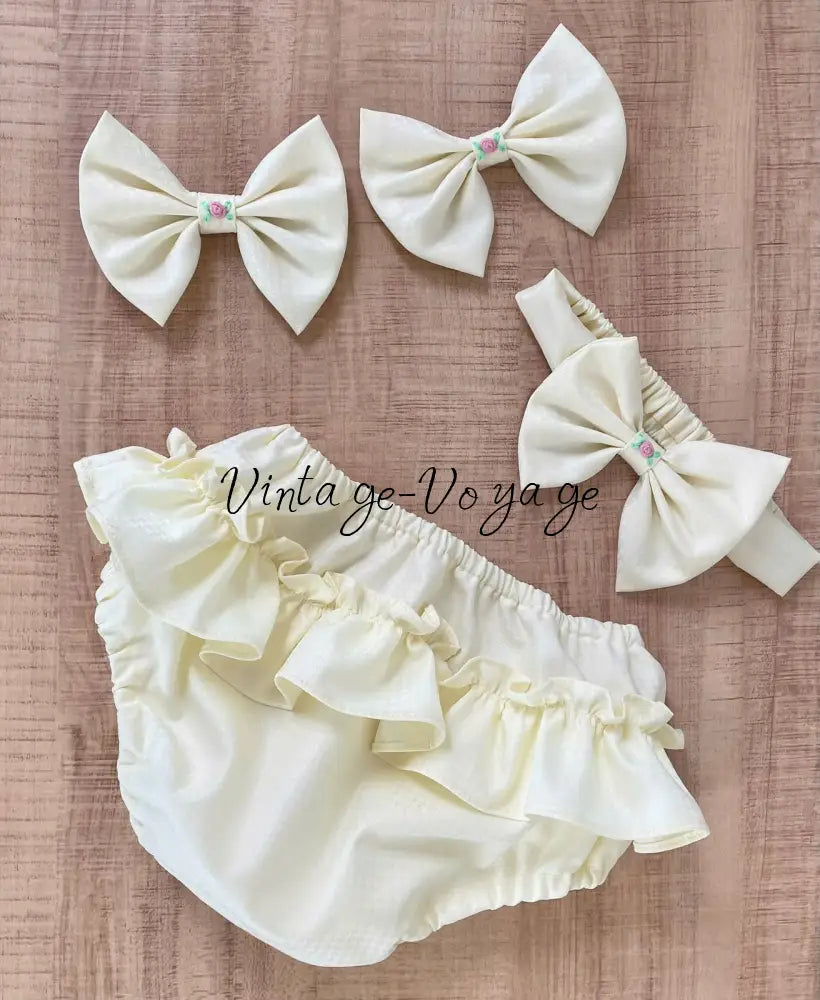 PRE-ORDER🤩NEW🥰PALOMA CREAM FRONT & BACK HAND-SMOCKED🧵🪡DRESS,PANTIES & BOWS🎀 Baby & Toddler Dresses