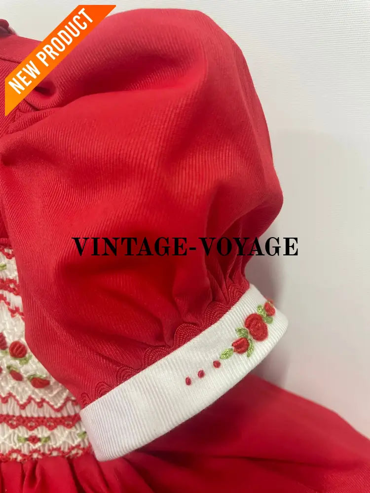 PRE ORDER! NEW! PALOMA RED FRONT & BACK HAND SMOCKED DRESS & BOWS Baby & Toddler Dresses