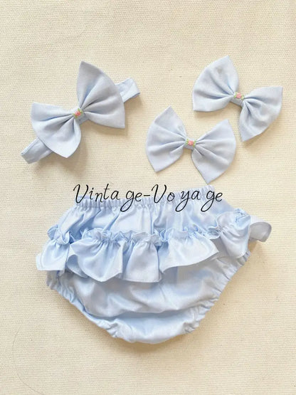 PRE-ORDER! NEW SEASON🍁ISABELLA BABY BLUE🌸 HAND-SMOCKED🧵🪡👑DRESS & ACCESSORIES🎀 - Baby & Toddler Dresses