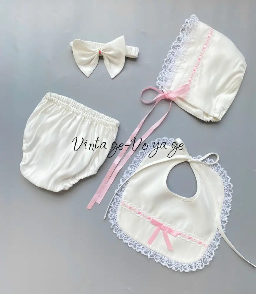PRE-ORDER❣️NEW👑TERESA🧚🏻‍♀️🧚WHITE🍦HAND-SMOCKED🧵🪡CEREMONY/DAY GOWN BONNET BIB,KNICKERS & HEADBAND SET🎀 Baby & Toddler