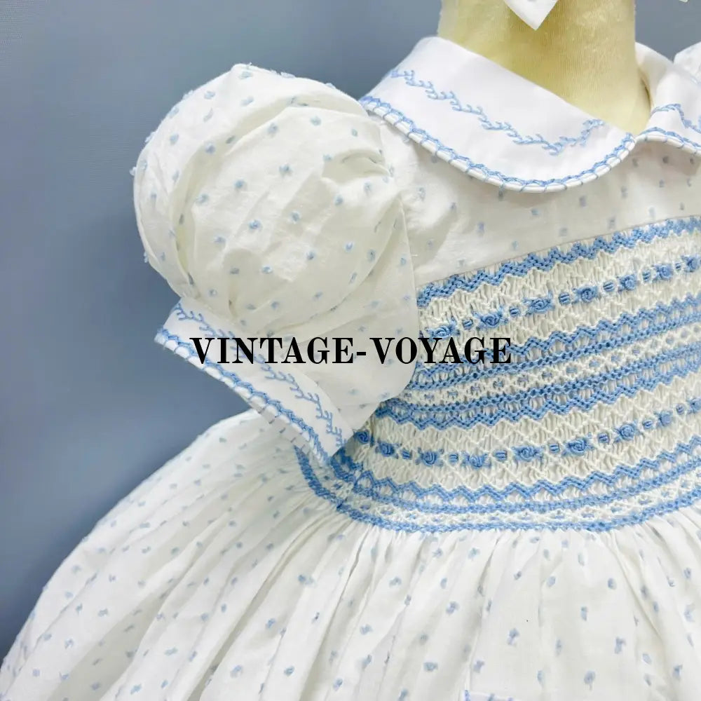 Pre-Order & Get It Next Week! Angelina Front Back Hand-Smocked Dress Bloomers Hair Accessories Baby