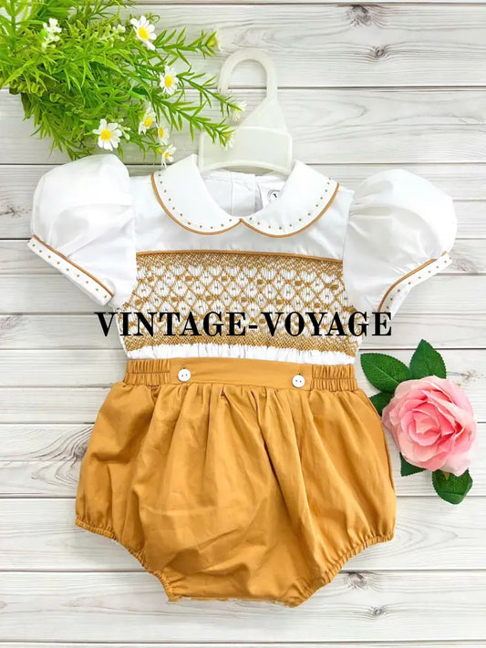 Pre-Order Now & Get It Next Week! Alex Mustard Hand-Smocked Baby Suit N/B Baby Toddler Outfits