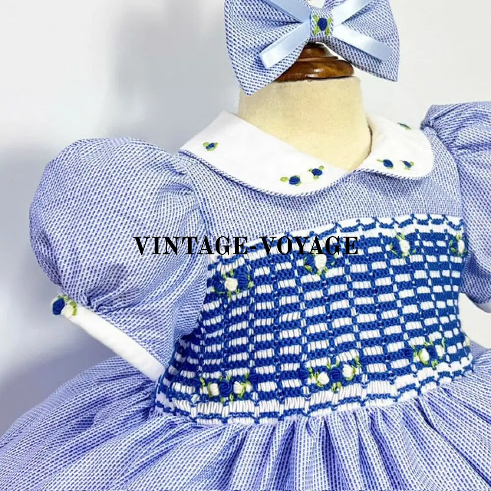 Pre-Order Now & Get It Next Week🤩Anais Blue 💖Front Back Hand-Smocked 🧵🪡Dress