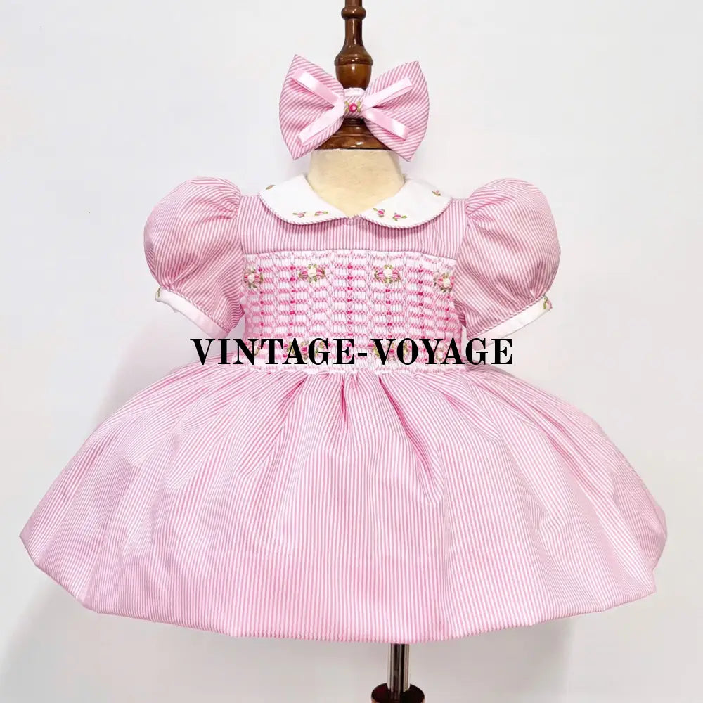 Pre-Order Now & Get It Next Week🤩Anais Pink💖Front Back Hand-Smocked 🧵🪡Dress