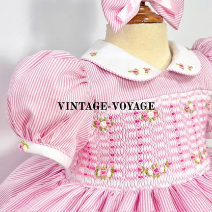 Pre-Order Now & Get It Next Week🤩Anais Pink💖Front Back Hand-Smocked 🧵🪡Dress