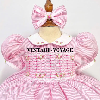 Pre-Order Now & Get It Next Week🤩Anais Pink💖Front Back Hand-Smocked 🧵🪡Dress