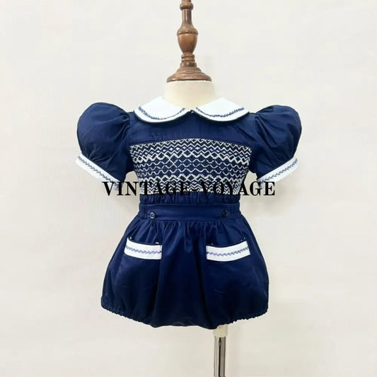 Pre-Order Now & Get It Next Week! Henry Navy Baby Boys Hand-Smocked Outfit N/B One-Pieces