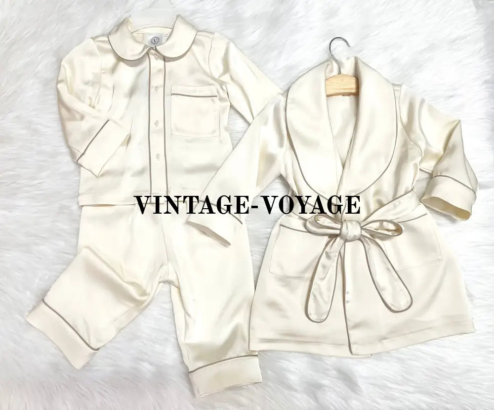 Pre-Order Now & Get It Next Week! 🤩🕊️Marlow Pearl Silk/Satin 🪽Dressing Gown Pyjamas Se 6M Pyjama Set