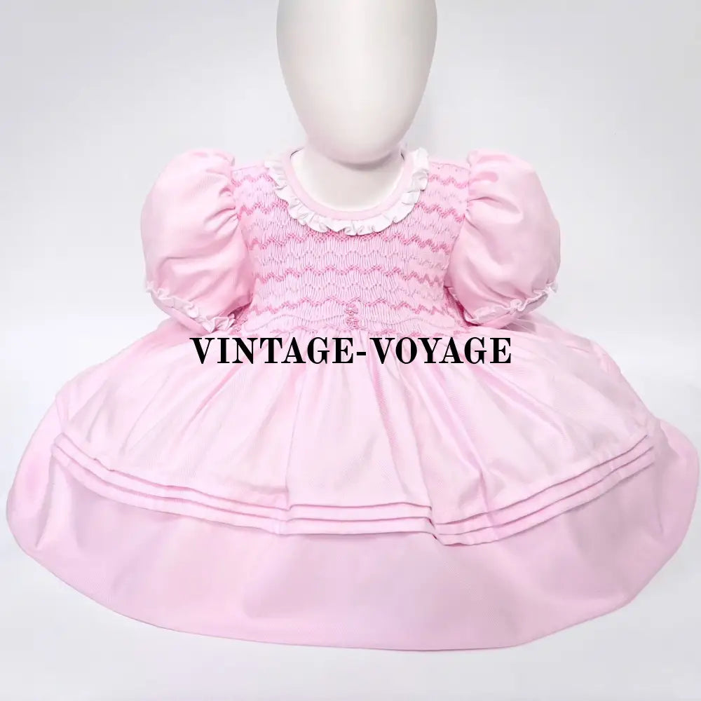 Pre-Order Now & Get It Next Week! Nancy Pink Hand-Smocked Dress Panties Bonnet Hair