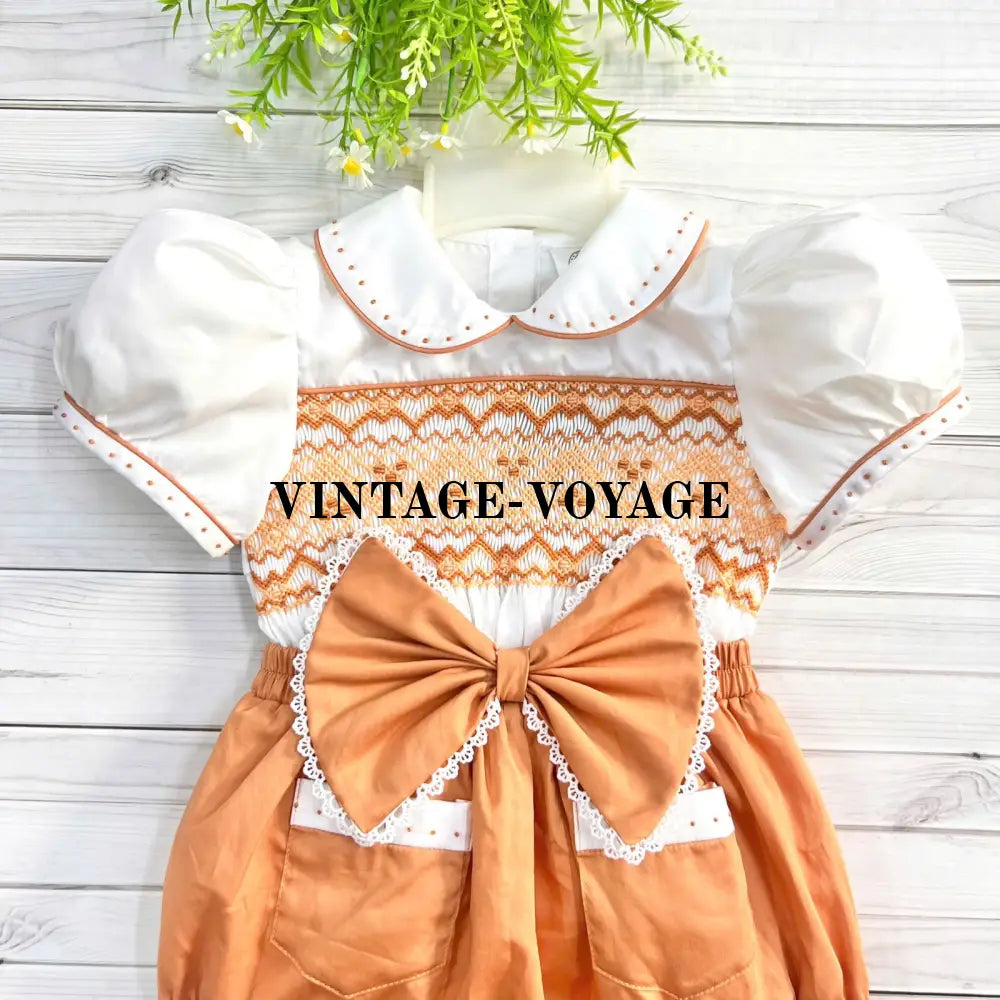 Pre-Order Now & Get It Next Week🤩🤩New Joy Gold/Amber🧡Baby Girls Hand-Smocked