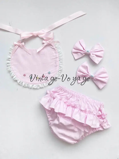 PRE-ORDER NOW & GET IT NEXT WEEK! NEW! LUNA PASTEL PINK HAND-SMOCKED DRESS PANTIES BIB & HAIR ACCESSORIES - Baby &