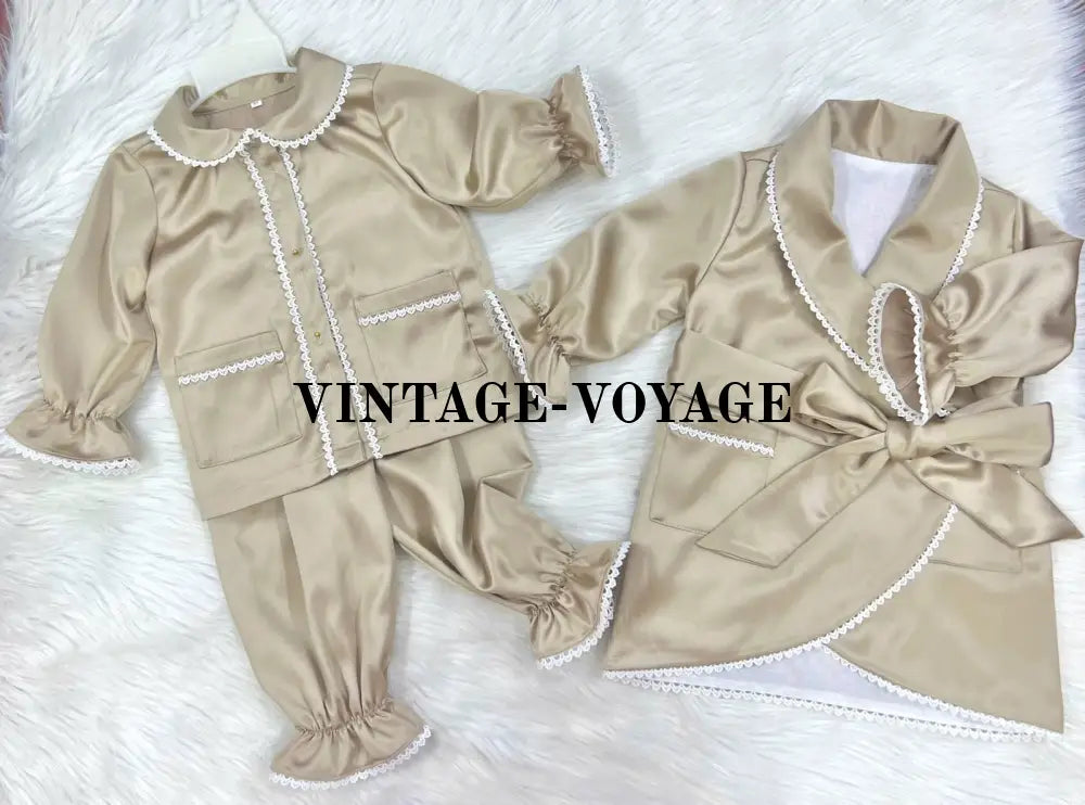 Pre-Order Now & Get It Next Week🌸🌸New Sofia Latte Silk/Satin 🪽Dressing Gown Pyjamas