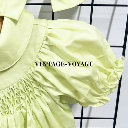 PRE-ORDER NOW & GET NEXT WEEK😍BABY GIRLS GRETA LIME GREEN🍀HAND-SMOCKED🧵🪡ROMPER & HAIR BOWS OR HEADBANDS🎀🎀 Baby &
