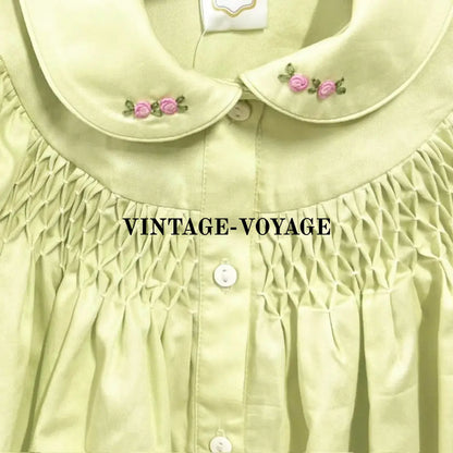 PRE-ORDER NOW & GET NEXT WEEK😍BABY GIRLS GRETA LIME GREEN🍀HAND-SMOCKED🧵🪡ROMPER & HAIR BOWS OR HEADBANDS🎀🎀 Baby &