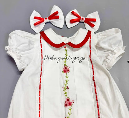 PRE-ORDER NOW & GET NEXT WEEK! NEW! ALINA ECRU FOUR-PIECE HAND-EMBROIDERED BABY OUTFIT Baby & Toddler Outfits