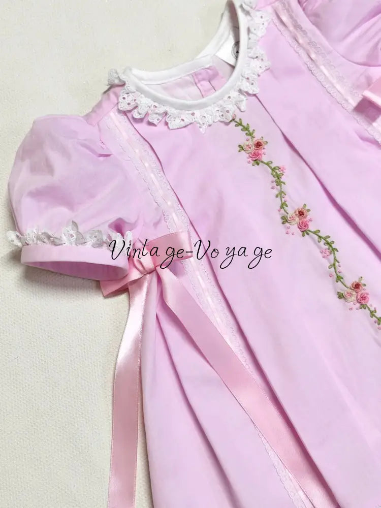 PRE-ORDER NOW & GET NEXT WEEK❤️NEW👼ALINA🧚PINK FOUR-PIECE HAND-EMBROIDERED🧵🪡BABY OUTFIT🎀 Baby & Toddler Outfits