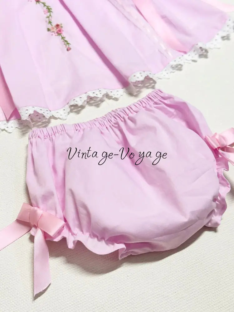 PRE-ORDER NOW & GET NEXT WEEK❤️NEW👼ALINA🧚PINK FOUR-PIECE HAND-EMBROIDERED🧵🪡BABY OUTFIT🎀 Baby & Toddler Outfits