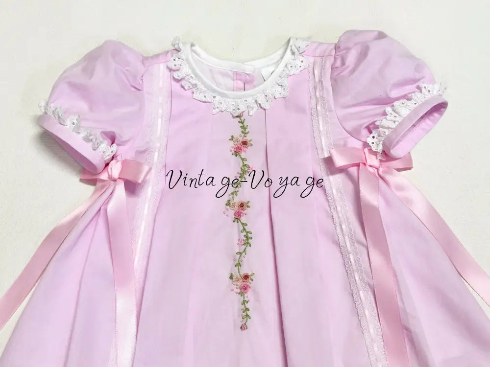 PRE-ORDER NOW & GET NEXT WEEK❤️NEW👼ALINA🧚PINK FOUR-PIECE HAND-EMBROIDERED🧵🪡BABY OUTFIT🎀 Baby & Toddler Outfits