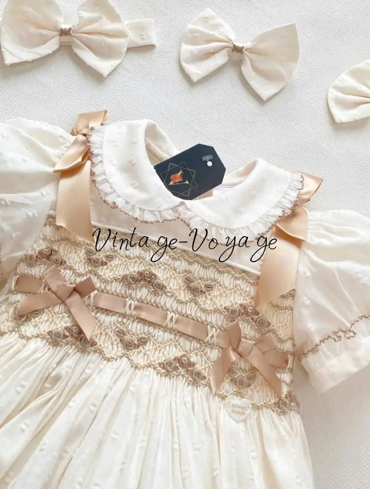 PRE-ORDER NOW & GET NEXT WEEK‼️NEW🥰CREAM🧁BELLA SWISS DOT HAND-SMOCKED🧵🪡BABY BUBBLE & ACCESSORIES🎀👼 - Baby & Toddler