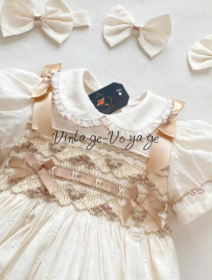 PRE-ORDER NOW & GET NEXT WEEK‼️NEW🥰CREAM🧁BELLA SWISS DOT HAND-SMOCKED🧵🪡BABY BUBBLE & ACCESSORIES🎀👼 - Baby & Toddler