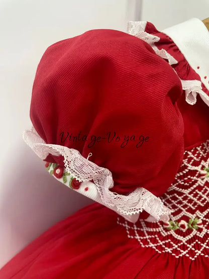 PRE-ORDER NOW & GET NEXT WEEK! NEW! JOLLY RED HAND-SMOCKED🧵🪡DRESS PANTIES & HAIR ACCESSORIES🎀 Baby & Toddler Dresses