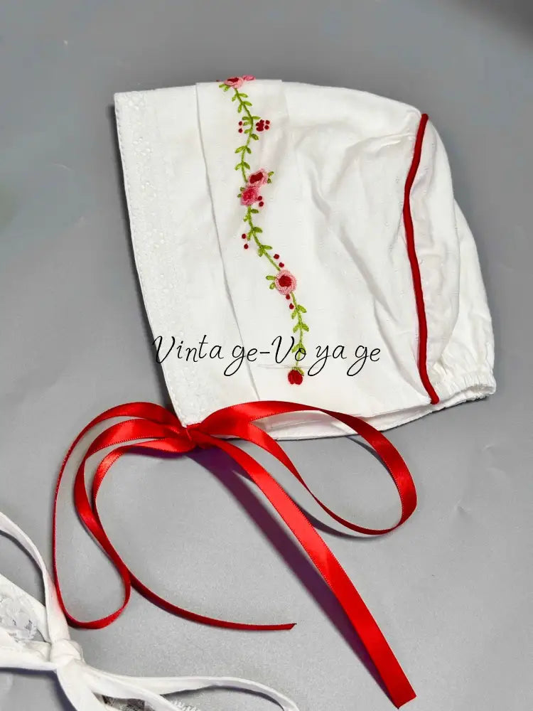 PRE-ORDER NOW & GET NEXT WEEK! NEW! LINA ECRU HAND-EMBROIDERED BABYSUIT BIB BONNET AND HEADBAND Baby & Toddler Outfits