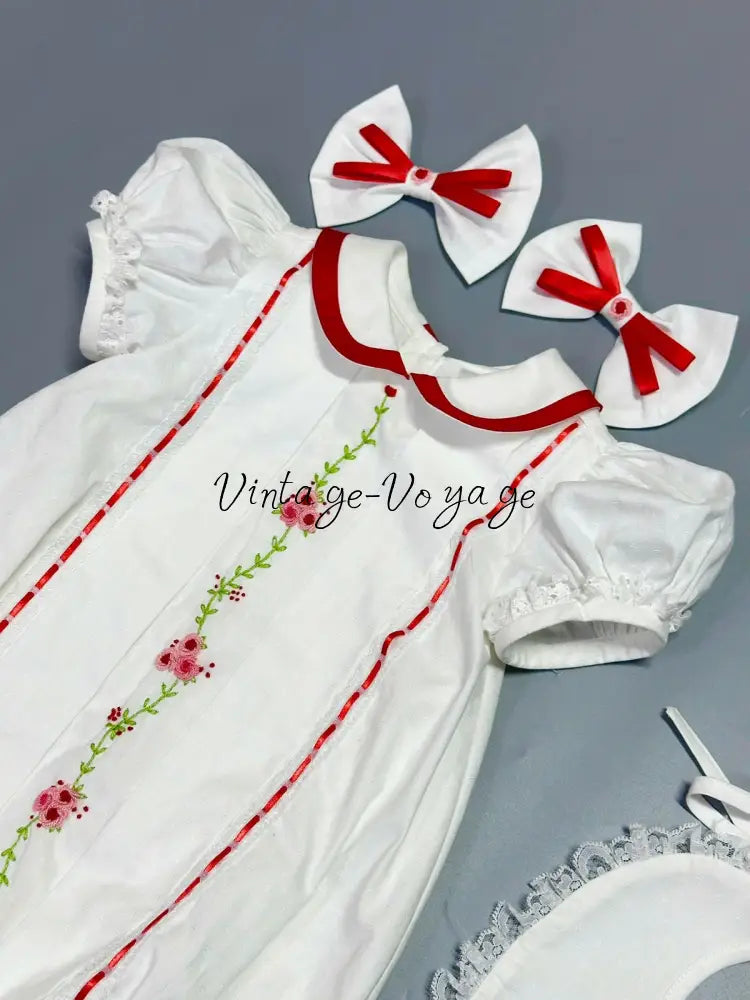 PRE-ORDER NOW & GET NEXT WEEK! NEW! LINA ECRU HAND-EMBROIDERED BABYSUIT BIB BONNET AND HEADBAND Baby & Toddler Outfits