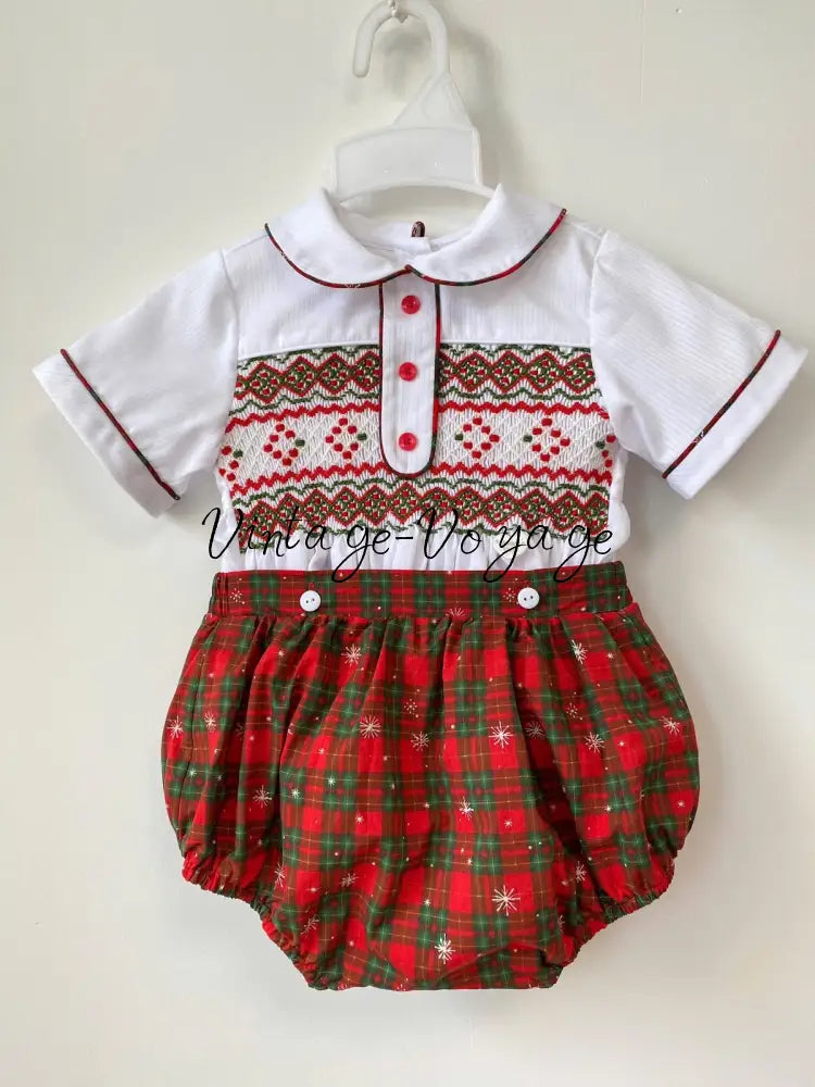 PRE-ORDER NOW & GET NEXT WEEK! NEW SEASON! DECEMBER BABY BOYS TARTAN ROMPER/SUIT - 1M - Baby & Toddler Outfits