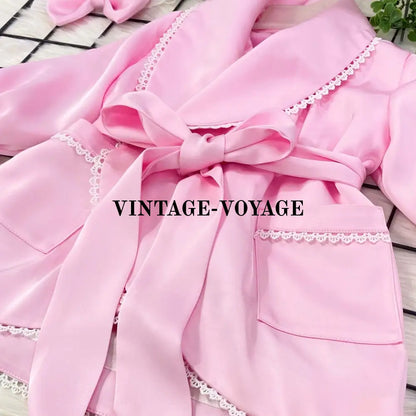 Pre-Order Now & Get Next Week🕊️🌱 New Season🤩Sofia Pink💖Silk/Satin 🪽Dressing Gown