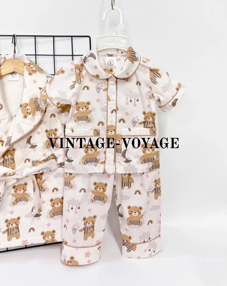 PRE-ORDER! TED IVORY QUILTED GOWN & PYJAMA SET pyjama set