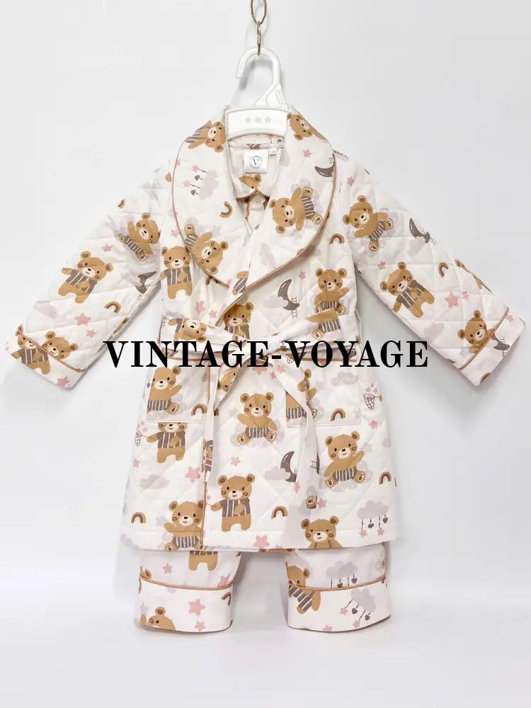 PRE-ORDER! TED IVORY QUILTED GOWN & PYJAMA SET pyjama set