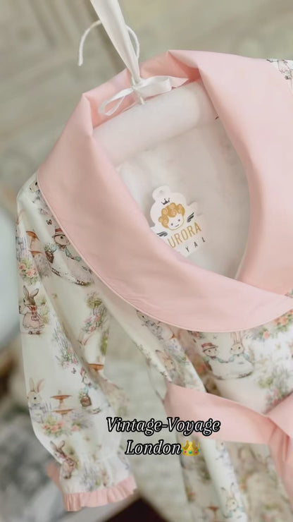 NEW😍FLUFFYTAILS🐇🐇NIGHTDRESS, DRESSING GOWN AND HAIR BOWS OR HEADBAND🎀🎀