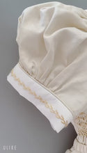 Load and play video in Gallery viewer, NEW SEASON! Baby Boy&#39;s  &quot;VINCENT&quot; Cream Cotton/Satin Hand-Smocked  Suit ONE LEFT

