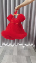 Load and play video in Gallery viewer, RED &quot;STELLA&quot; Tulle Special Occasion Dress &amp; Headband Set SALE SALE SALE
