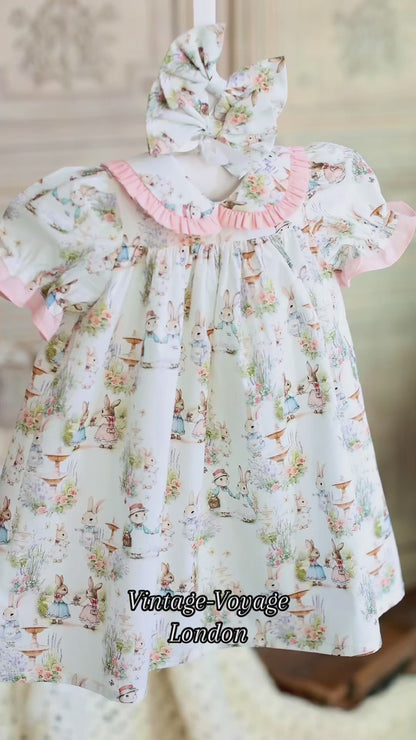 NEW😍FLUFFYTAILS🐇🐇NIGHTDRESS, DRESSING GOWN AND HAIR BOWS OR HEADBAND🎀🎀