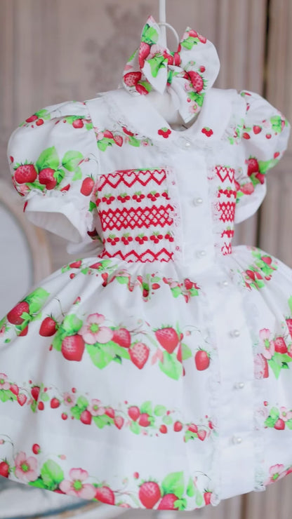 JUICY HAND-EMBROIDERED🧵🪡DRESS, BOWS OR HEADBAND 🎀