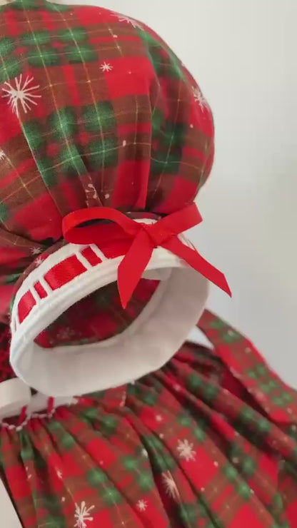 PRE-ORDER & GET IT NEXT WEEK‼️NEW SEASON🎄CANDY 🍭TARTAN HAND-SMOCKED🧵🪡👑DRESS & ACCESSORIES🎀