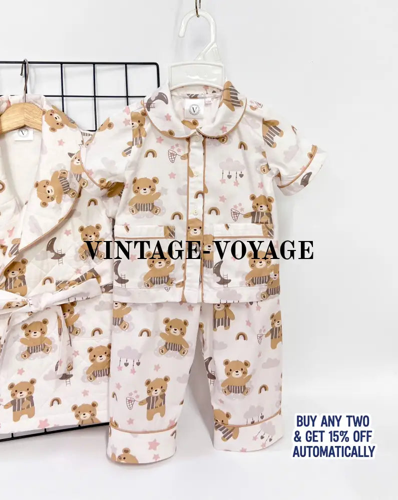 PRE-ORDER! TED IVORY QUILTED GOWN & PYJAMA SET pyjama set