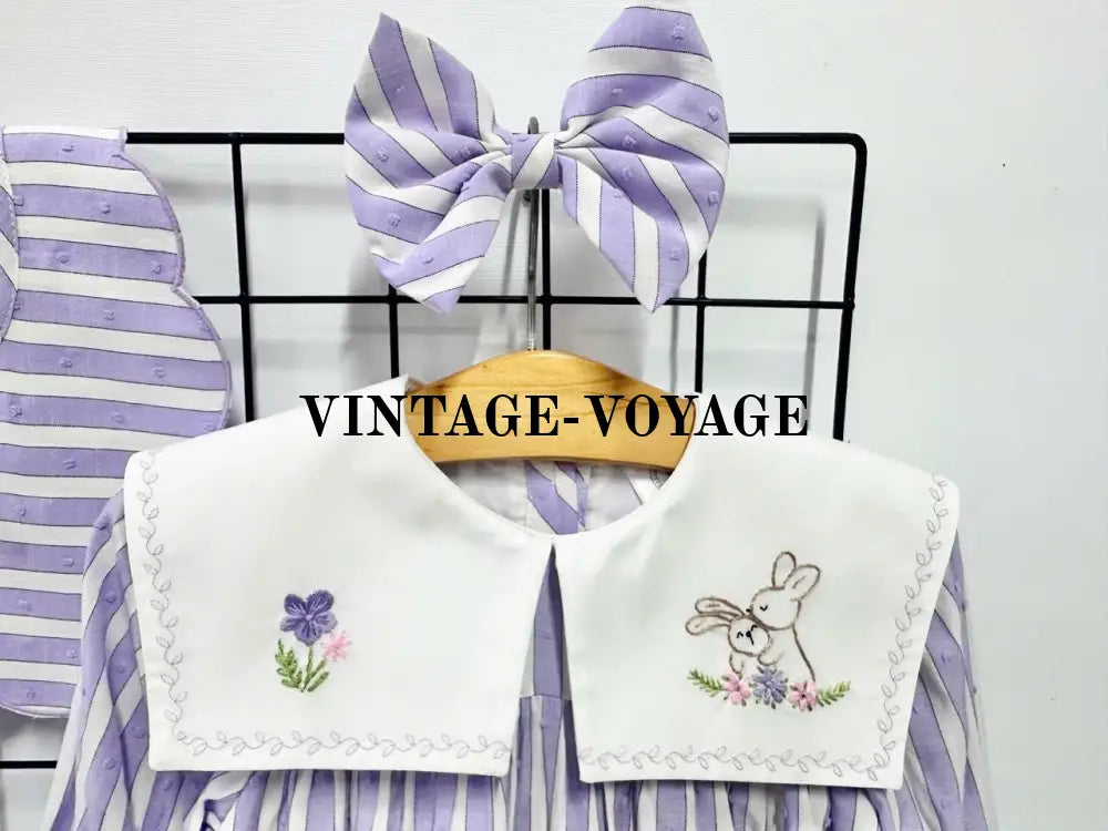 PRE ORDER&GET NEXT WEEK! NEW! VIVI RED STRIPED HAND EMBROIDERED BABY ROMPER BIB & HAIR ACCESSORIES SET Baby & Toddler